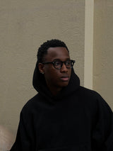 Loculia Noir styled with black hoodie